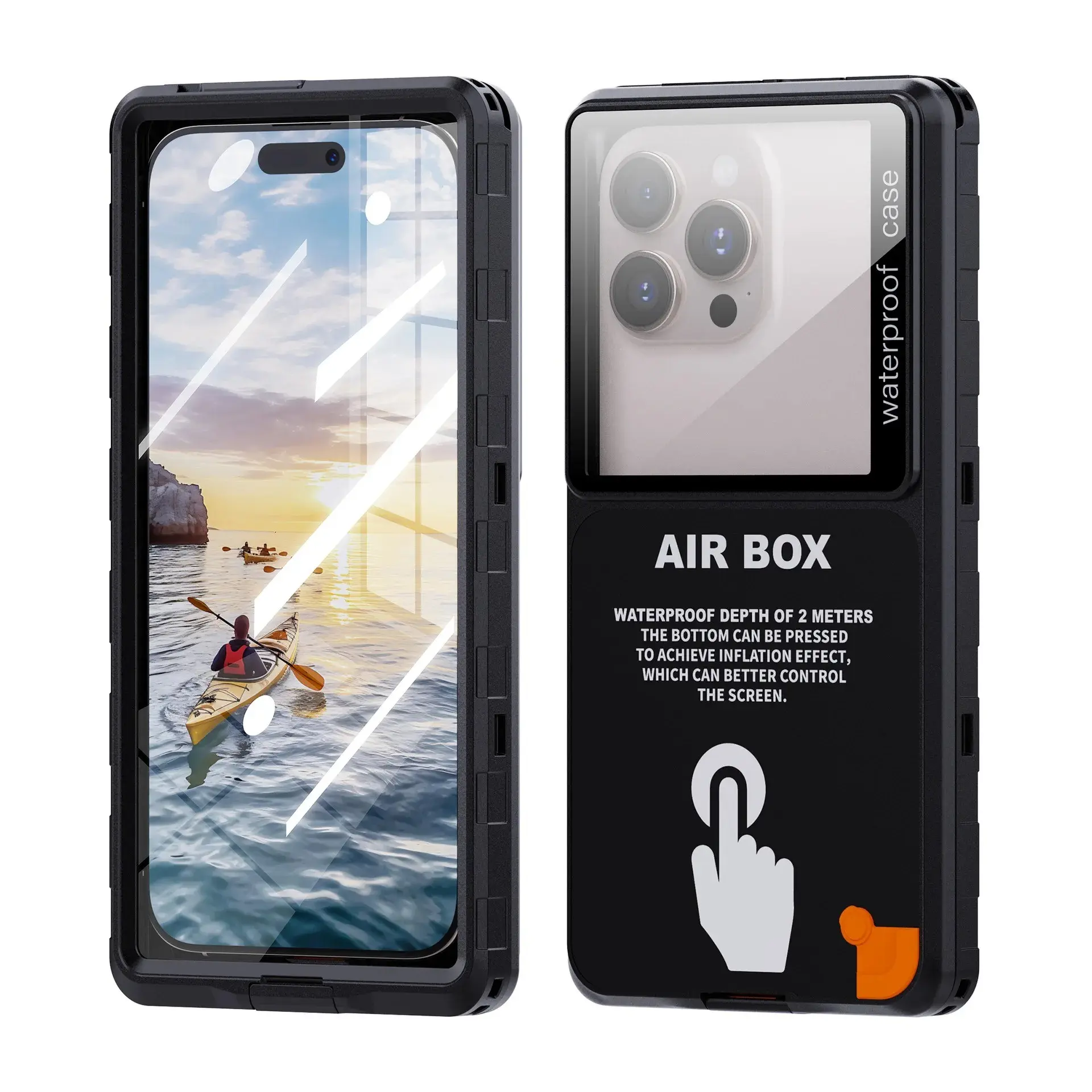 Waterproof Phone Case for iPhone Samsung, IP68 Rating, Touch Screen Protection, Underwater Use, Beach, Includes Lanyard, Fits Phones Up to 6.9"