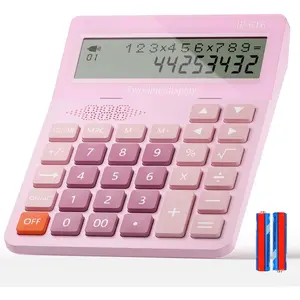 Calculators Desktop, Desk Calculator with Large 2 Line Display, Talking Basic Calculator with big Button & Adjustable Volume, 4 Function Calculators for Business, Students,School Office Supplies()