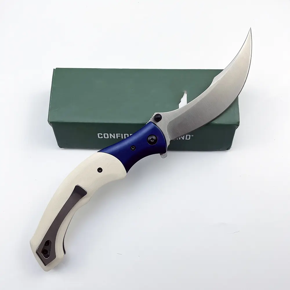 Stainless Steel Folding Knife - Folding Blade, Pocket Size, Non-Slip Handle, Waist Clip Included (Includes Clip), Suitable for Camping, Hiking, Exquisite Gift for Outdoor Enthusiasts
