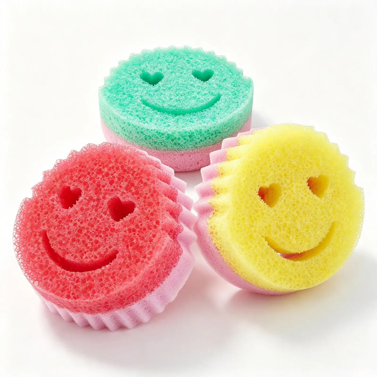 Smiley Face Dual Sided Temperature Sensitive Dish Sponge 1 Pack Smiley Face Dual Sided Temperature Sensitive Dish Sponge 1 Pack