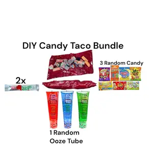 DIY Candy Taco Bundle- Includes 2 Fruit Roll Ups, 3 Assorted Candy bags, & 1 Random Oozed Tube