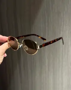 Vintage Oval Frame Sunglasses for Women, Trendy Casual Classic Shades, Fashion Eyewear for Everyday Wear & Outdoor Activities