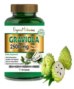 Graviola Capsules 2500mg 120 Pure Natural Soursop Capsules Leaves fruit Powder