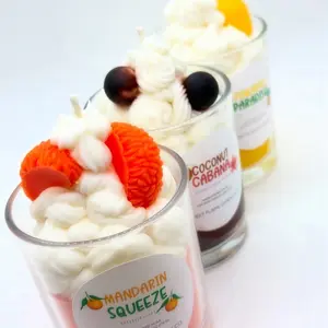 Paradise by Design Tropical Candle Trio with Mandarin Pineapple Coconut Fruity Aroma Decor Safe Candles Cream Freshener Hand Scented Ornaments