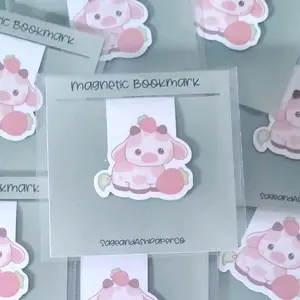 Strawberry Cow Magnetic Bookmark