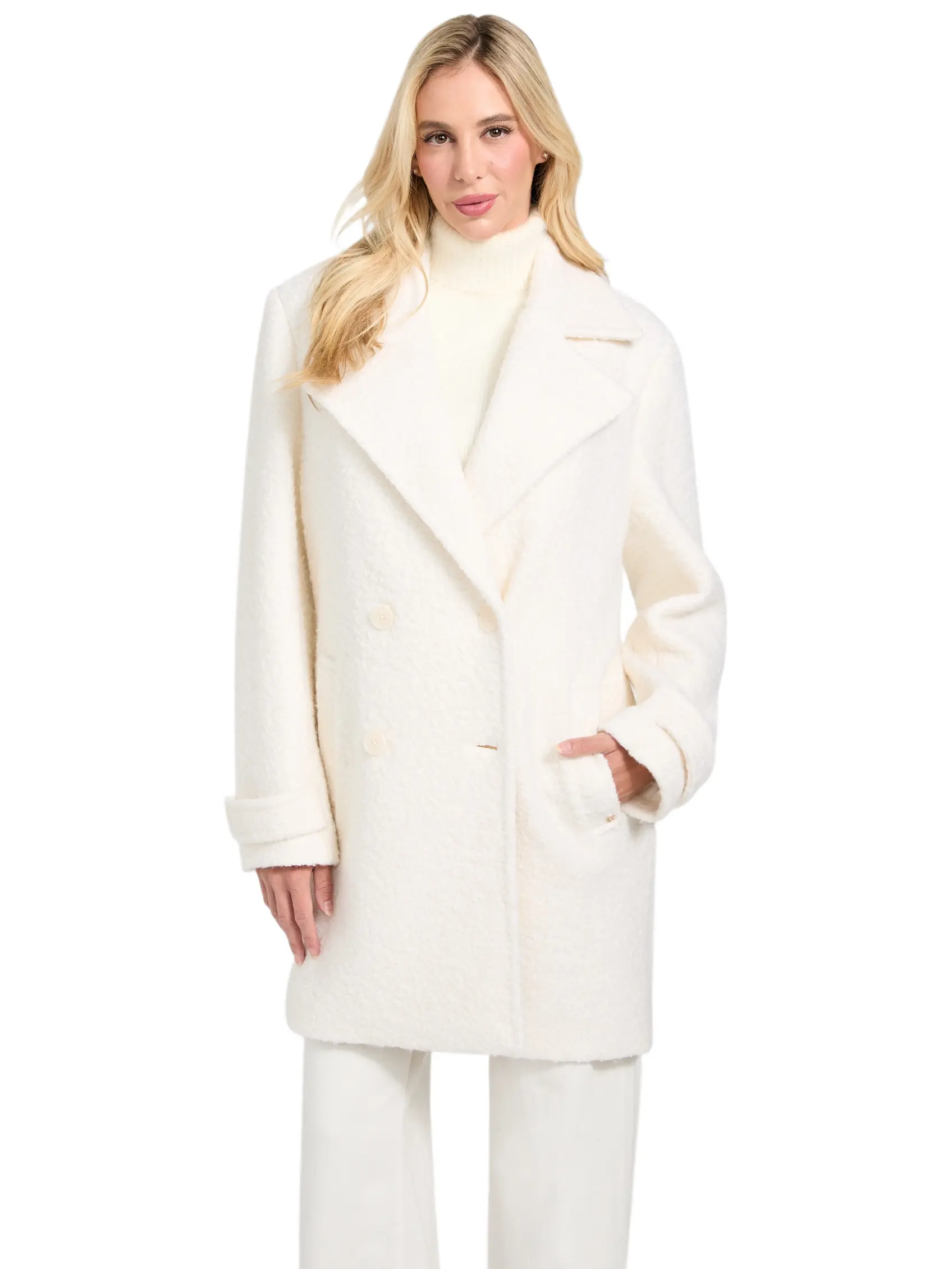 GUESS Female Eco Leona Wool-Blend Peacoat