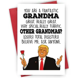 Funny Grandma Card, Humorous Quote with Cartoon Design, Perfect for Birthday Or Mother's Day, Great Gift for Grandma Or Special Occasions