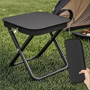 Portable Folding Stool, Mini Foldable Camping Stool, Aluminum Zipper Packed Folding Stool, Camping Furniture Suitable for Picnic, Camping, Fishing, Outing, Traveling, Beach