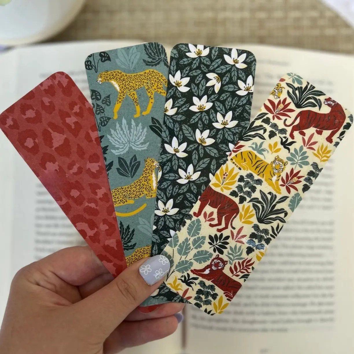 Wild Cat Bookmark | Cheetah Bookmark | Tiger Bookmark | Cardstock Bookmarks | Laminated | Gift for Book Lover | Handmade Bookmark | Gift for Her | Tassel Bookmark | Sunset Bookmark | Sunrise Bookmark | Flower Bookmark cute bookmarks
