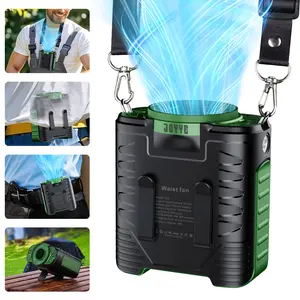 Personal Portable Rechargeable Fan, 8000mAh 5-speed Wind Speed, With LED Light And White SoS Light, Ultra-long Battery Life Outdoor Working Fan