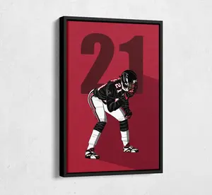 Deion Sanders Art Atlanta Falcons Football Wall Art Print Kids Room Poster Home Decor - POSTER NO FRAME