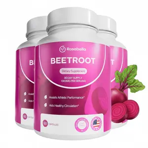 Rosabella Natural Organic Beetroot 1300mg 3-Pack, Daily Superfood Nutrition Supplement, US Edition Wellness Formula