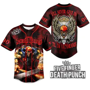 Custom Five Finger Death Punch Tour I’ll Never Give In Baseball Jersey