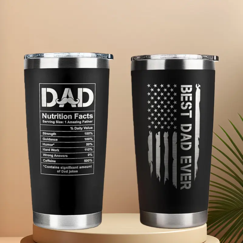 Christmas Gifts For Dad 2025 Unique Best Dad Ever Gifts From Daughter Son Kids With Gift Boxes & Greeting Cards, 20 Oz Travel Coffee Mug Tumbler Daddy Cup - Inspirational Birthday & Fathers Day Gift For Man/Men Holiday Presents Sentimental Flask Drinkware