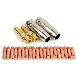 24PCS Mig Welding Nozzle Welder Torch Nozzles Consumables Gold Tip Holder Contact Tips Gas nozzle Set 15AK MB15 Mig Torch Nozzle (Accessories Kit 0.035")