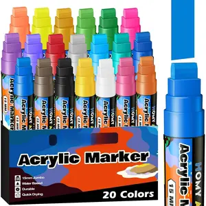 Markers 20 Colors, 15mm  Tip,  and Permanent  Pens for Stones, Signs, Poster Marker for Calligraphy