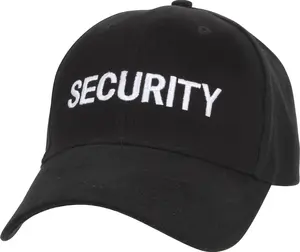 Black - SECURITY Baseball Cap, Law Enforcement Hat, Adjustable, Brushed Cotton