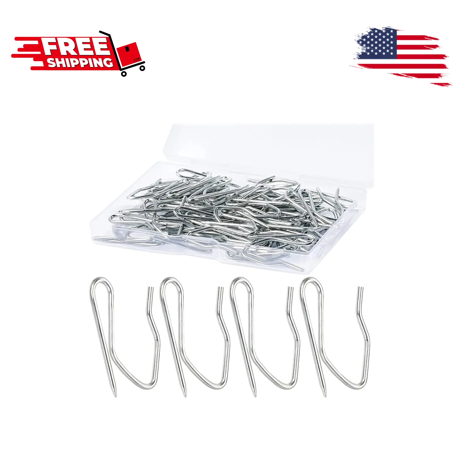 1.2 Inches Curtain Hooks, Sopito 58pcs Metal