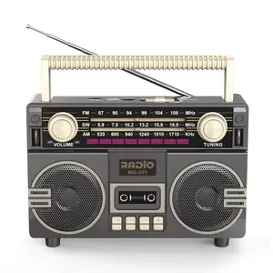 Vintage Multi-Functional Portable Radio USB Charging TF Card Player Aux Am Fm Sw Bands Ideal for Home Parties Travel Use Multifunctional Radio