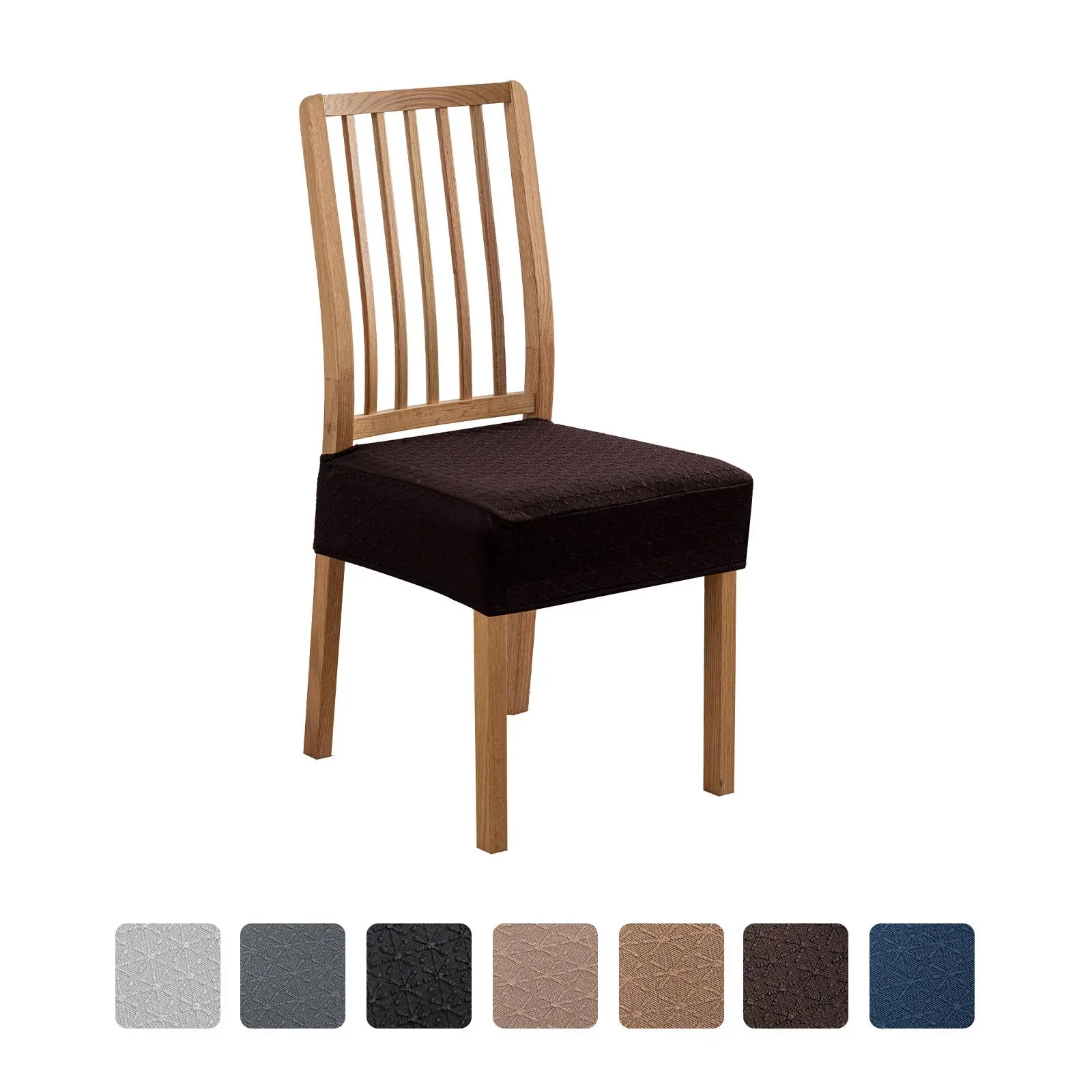 Rice Star Jacquard High Elasticity Chair Covers,Solid Color Soft Dining Chair Covers Set of 4/6, Dust-Proof Stain Resistant Chair Covers For Dining Chairs, Office And Home Decoration