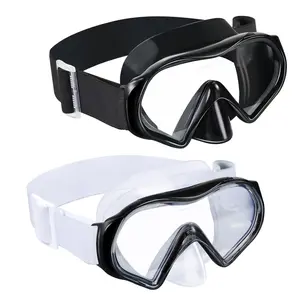 Aegend Adult Swimming Goggles with Nose Cover - Tempered Glass Anti-Fog Lens, Panoramic View, No Leak, Knitted Adjustable Strap, for Swimming, Snorkeling, Scuba Diving Water Sports