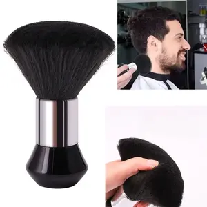 Black Hairdressing Sweeping Neck Hair Cleaning Duster Hair Cutting Brush Handle for Barbershop Hair Cut Brush Tools Barber Accessories