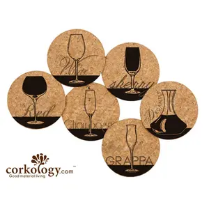 Corkology  Wine Glasses Cork Coaster Sets
