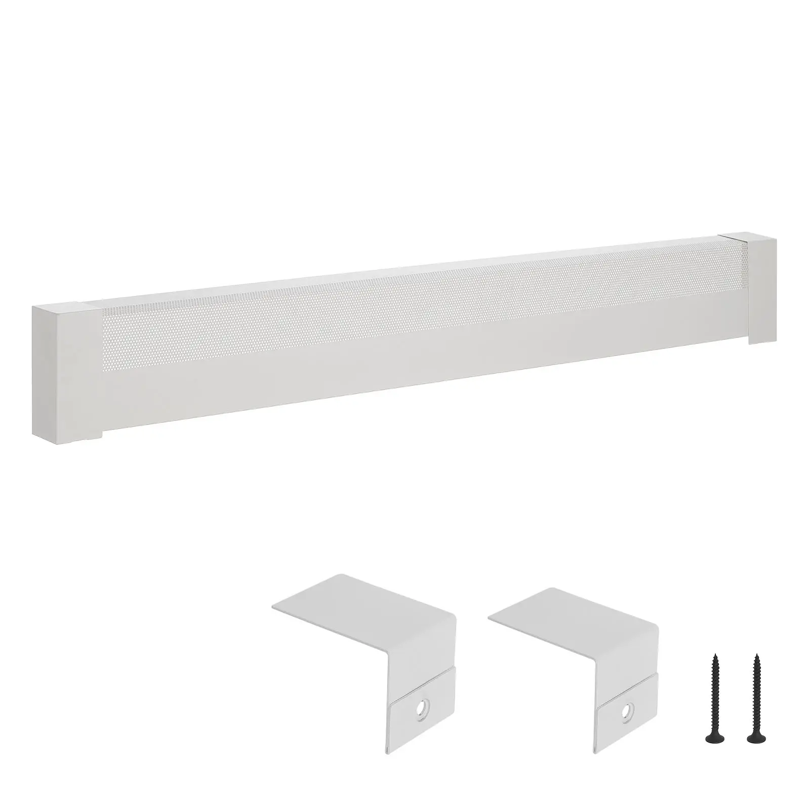 【DealsForYouDays】VEVOR Baseboard Heater Covers, , Basic Series 5 ft Standard Electric Heating Unit Front Cover for Home Improvement, Heavy-duty Steel, Easy Installation for Bedroom Replacing Old Cover, White