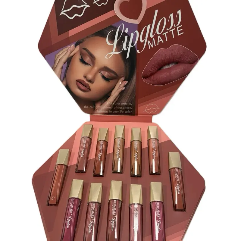 Matte Lipgloss Set - 12 Shades of Rich, Long-Lasting Matte Finish Lip Gloss for Everyday Wear