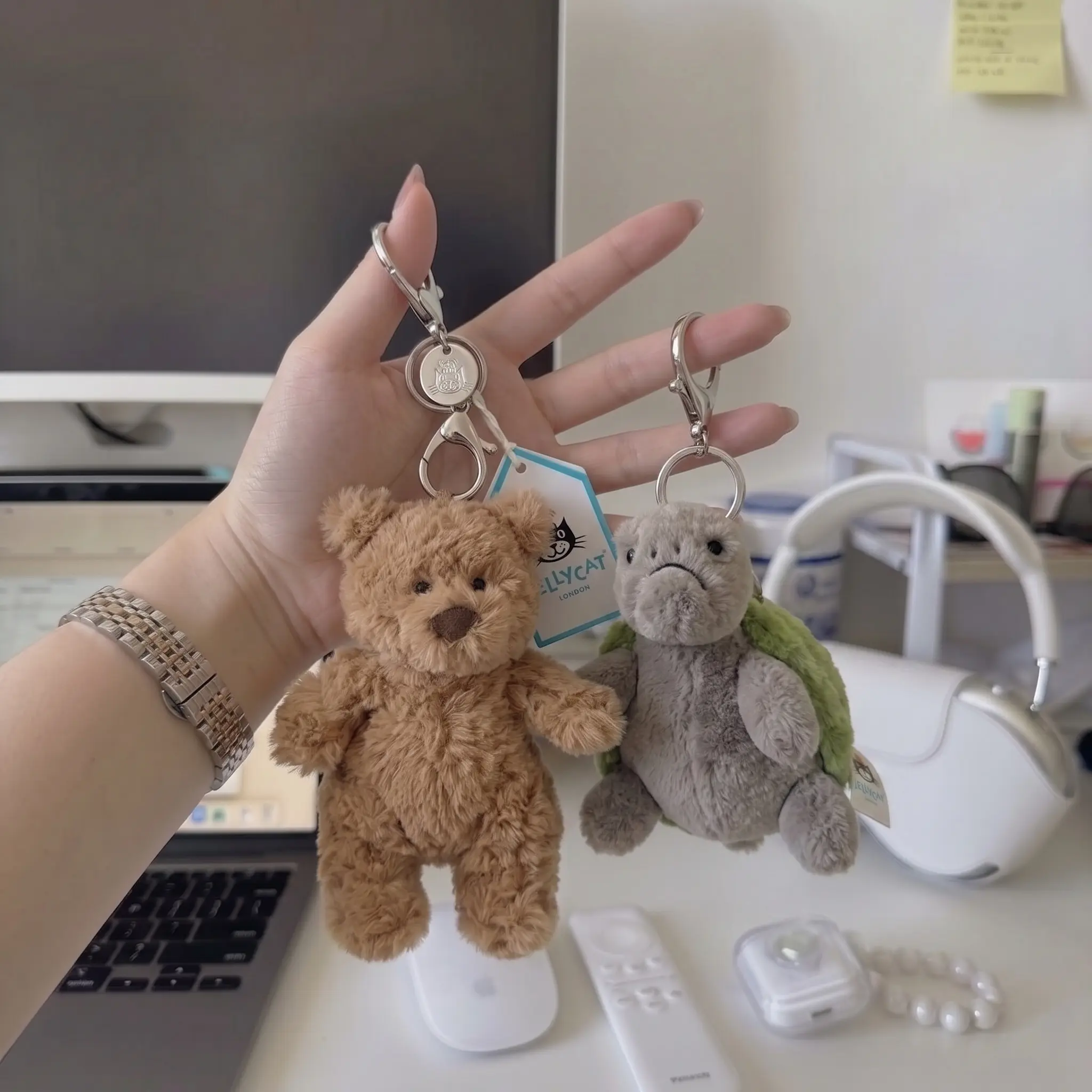 Jellycat Plush Bag Charm Collection, Adorable Plush Keychain, Cute Soft Coffee Bag Accessory, Adorable Cloud Gift for Her, Bag Charm