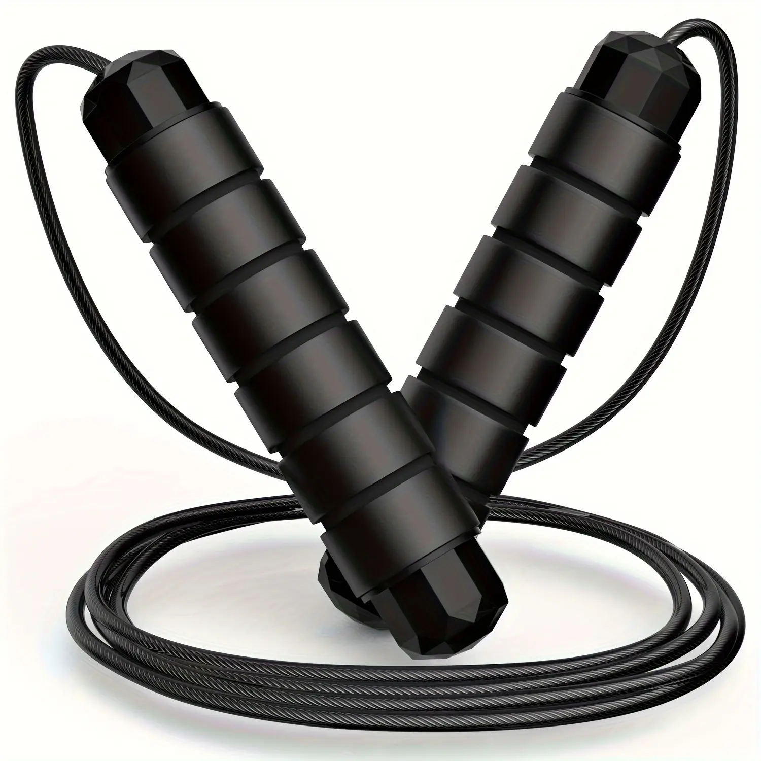 Professional Weighted Speed Skipping Jump Rope with Memory Foam Ergonomic Non-Slip Handle & Adjustable Weighted Design - Heavy-Duty Cardio Training Rope for Home Gym, Plyometrics, Strength & Agility - Durable Fitness Equipment for All Levels
