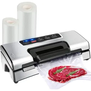 Precision Vacuum Machine,Pro  Sealer with Built-in  and Bag Storage(Up to 20  Length), Both Auto Manual Options,2 Modes,Includes 2 Bag Rolls 11"x16' and 8"x16',Compact Design