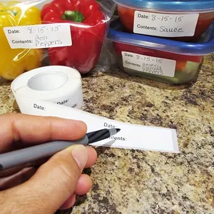 Dissolvable Food Label Stickers for Freezer, Jars, and Jams - Easy to Apply and Read - Includes Production Date Labels for Food Storage and Safety