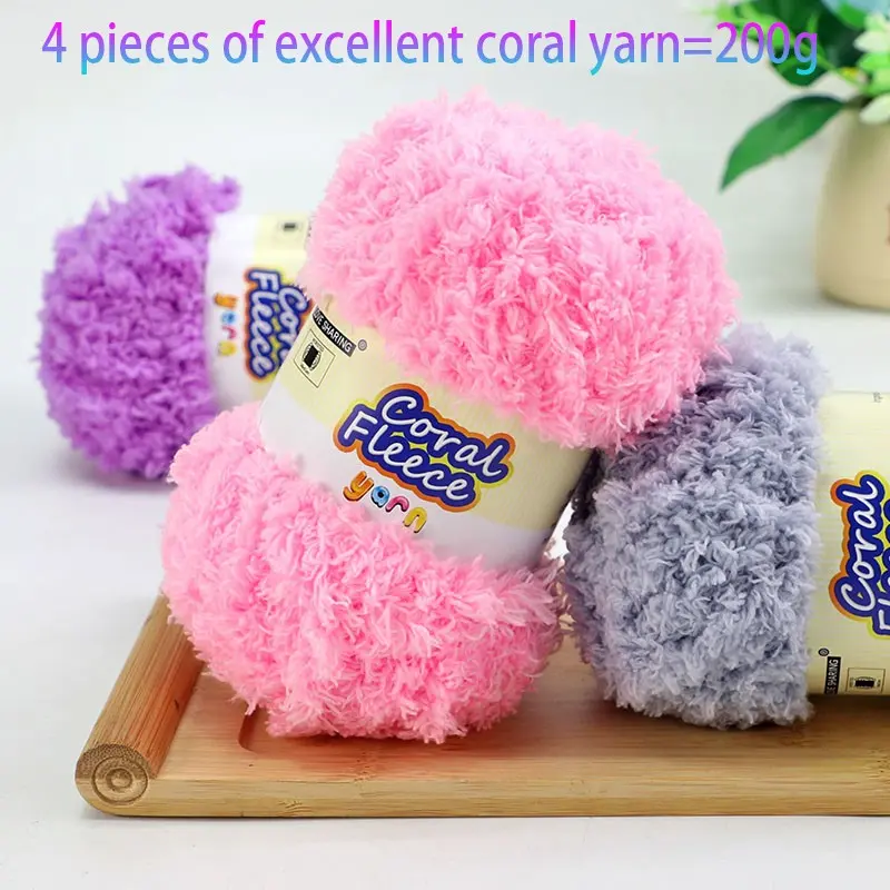 Soft Coral Fleece Yarn, Premium Yarn, Crochet Yarn, Gentle Skin-Friendly, No Shedding, No Fading, Perfect for Hand Knitting Clothes, Blankets, Scarves, Hats, Gloves