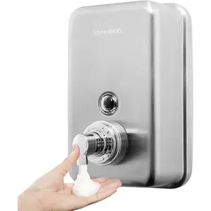 Wall Stainless Foaming Soap Dispenser, 40 oz (1200ml) Industrial Refillable Foam Hand Sanitizer Dispensers for and