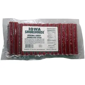 IOWA SMOKEHOUSE Smoked Beef Sticks, Cheesy Original - Protein Meat Snack - Sealed & Ready to Eat Sticks, Made in USA - 27 oz