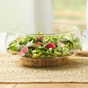 Decorative Serving Bowl with Elegant Leaf Design for Fresh Salads and Entertaining