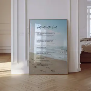 Footprints in the Sand Poem Christian Wall Art Print Prayer Art for Home Christian Gift Home Decor Religious Prayer Poster Biblical, Room Decor, Unframed