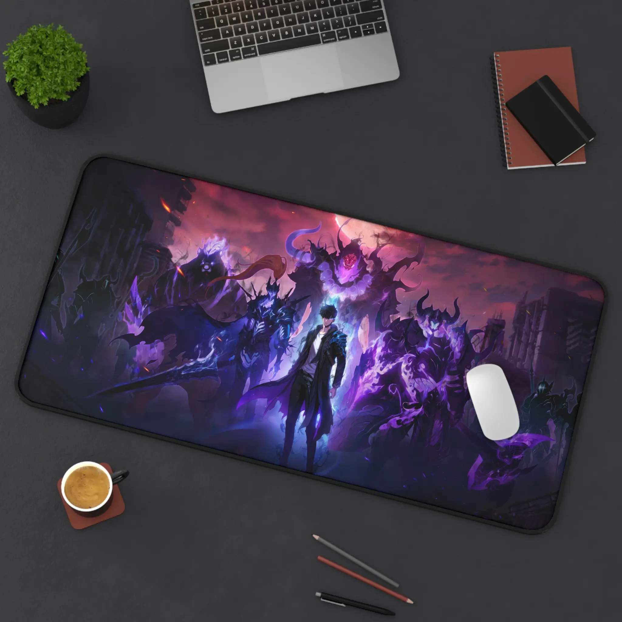 Solo Leveling Gaming Desk Mat, Solo Leveling Anime Mouse Pad, Keyboard Mat, Sung Jinwoo Solo Leveling Anime Desk Mat For Office, Gift For Gamer