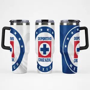 Cruz Azul Inspired Tumbler 40oz 30oz, Deportivo Blue White Soccer Fan Cup, La Máquina Mexico Football Club Style Drinkware, Game Day Gift For Fans, Not Including The Straw Washable Water Bottles