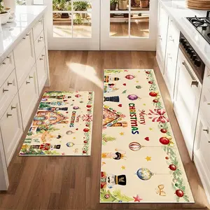 Christmas Kitchen Rug, Nutcracker Kitchen Mat, Farmhouse Kitchen Decor, Non-Slip Carpet, Holiday Gift, Farmhouse Kitchen Rugs, Suitable for Entryway Bathroom Bedroom Balcony Hallway Laundry Room
