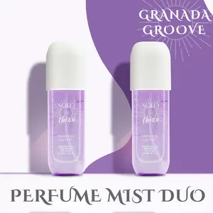 Solo En Ibiza Granada Groove Body Mist Plum Violet Sandalwood Amber Scent 180ml 2 Pcs Long-Lasting Perfume-Level Fragrance for Evening Gatherings