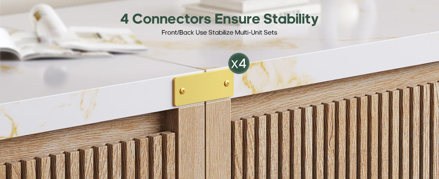 Sikaic 31.5” Wide Oversized Fluted Nightstand, Slatted 27.6”Tall Night Stands, Extra Large Wood Bedside Table, 3 Drawers, Mid-Century Modern End Table Bedroom, Living Room, Thickened