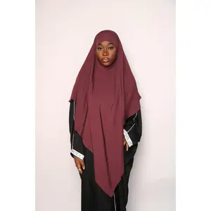 Burgundy One-Layer Khimar – Lightweight, Flowy With Niqab Strings