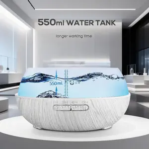 Valentine's Day Gift Idea: 550ml Remote Control Aroma Diffuser with Purifying Humidifier & Ambient Light for Him & Her fire  place  remote aroma  life  shop humi flame Air Purifier Volcanic Water Drop Ultrasonic Diffuser aromatherapy  fireplace rain  clou