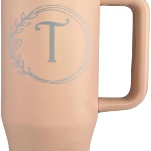 40 oz Personalized Monogram Tumbler - Laser Engraved