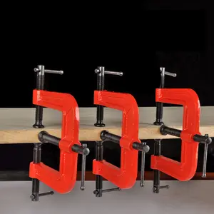 G Type Three Way Clamp 120x105mm Adjustable Iron Clamp with 2.36in Opening and 2.75in Clamping Depth for Carpentry Woodworking Photography Home Repairs