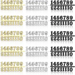 15 Pieces Clock Numerals Kit in Black Silver Gold DIY Digital Clock Numbers Clock Hands Replacement Parts Clock Accessories for Home Art Decor (Arabic Numerals)
