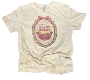 Vintage Pink Nesting Bowls on Cream Shirt