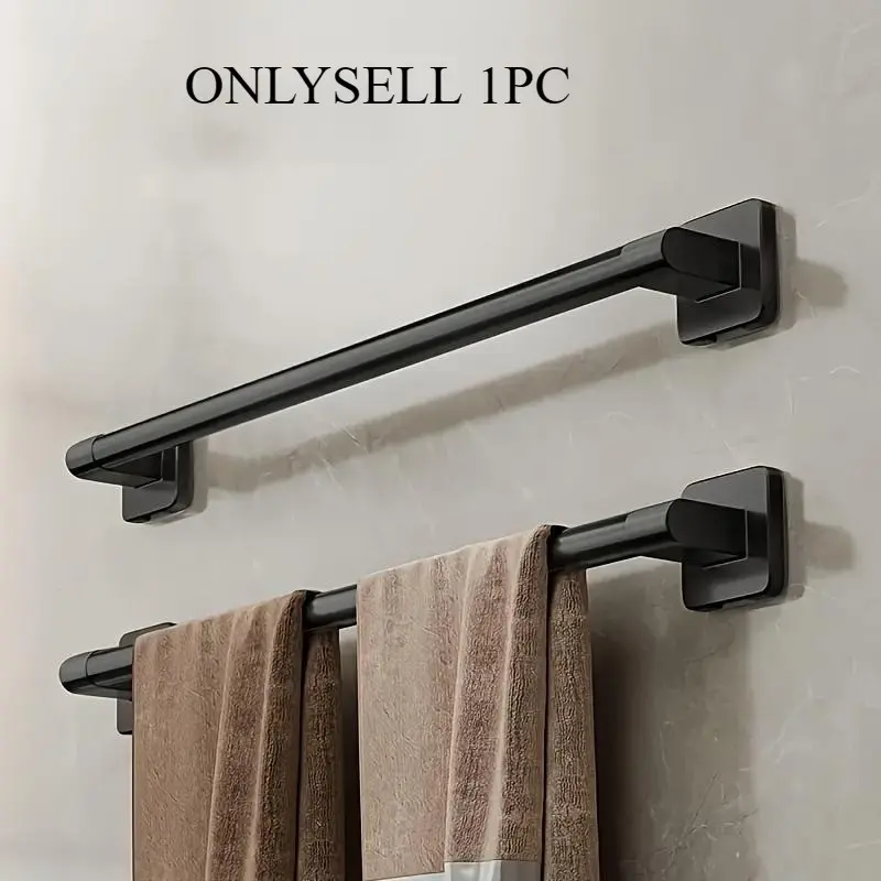 Wall Mounted Towel Rack, 1 Count Punch Free Towel Holder, Bathroom Storage Rack, Home Organizer for Bathroom Kitchen Hotel Salon, Bathroom Accessories, Bathroom Organizing Accessories, Bathroom Essentials Accessories, Bathroom Organizer Supplies